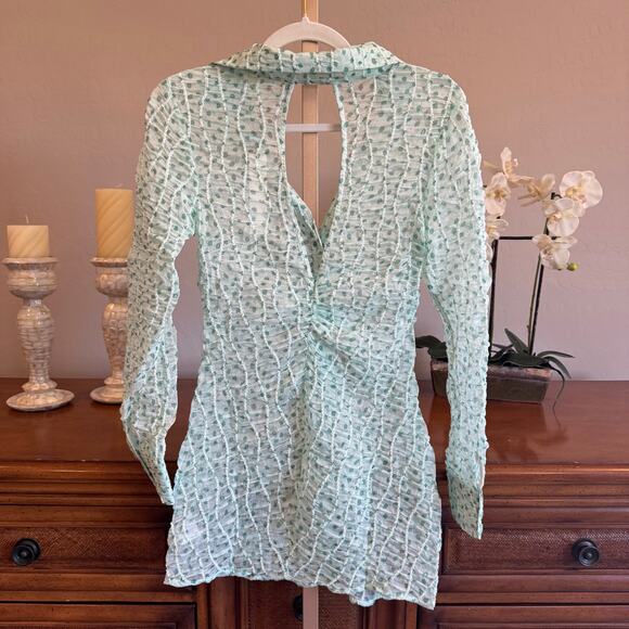 For Love & Lemons Drea Mini Dress Medium – NWT, Sold Out Sheer Style Retail $225 - Picture 3 of 7